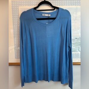 Zara Blue Crew Neck Sweater